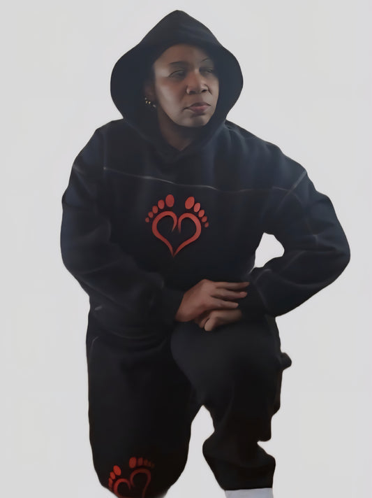 Unisex navy blue fleece sweatpants from ODMPOD's Shufetti premium sweat suit set, featuring a relaxed fit and soft fabric.