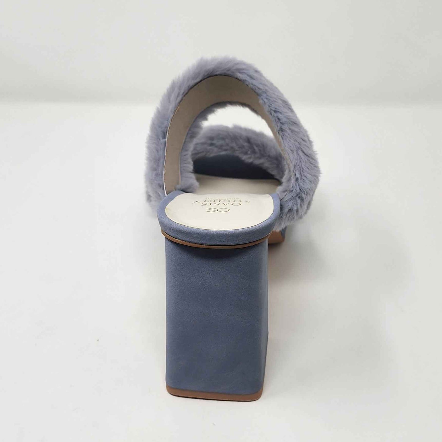 Fuzzy Banded Platform Heel Grey