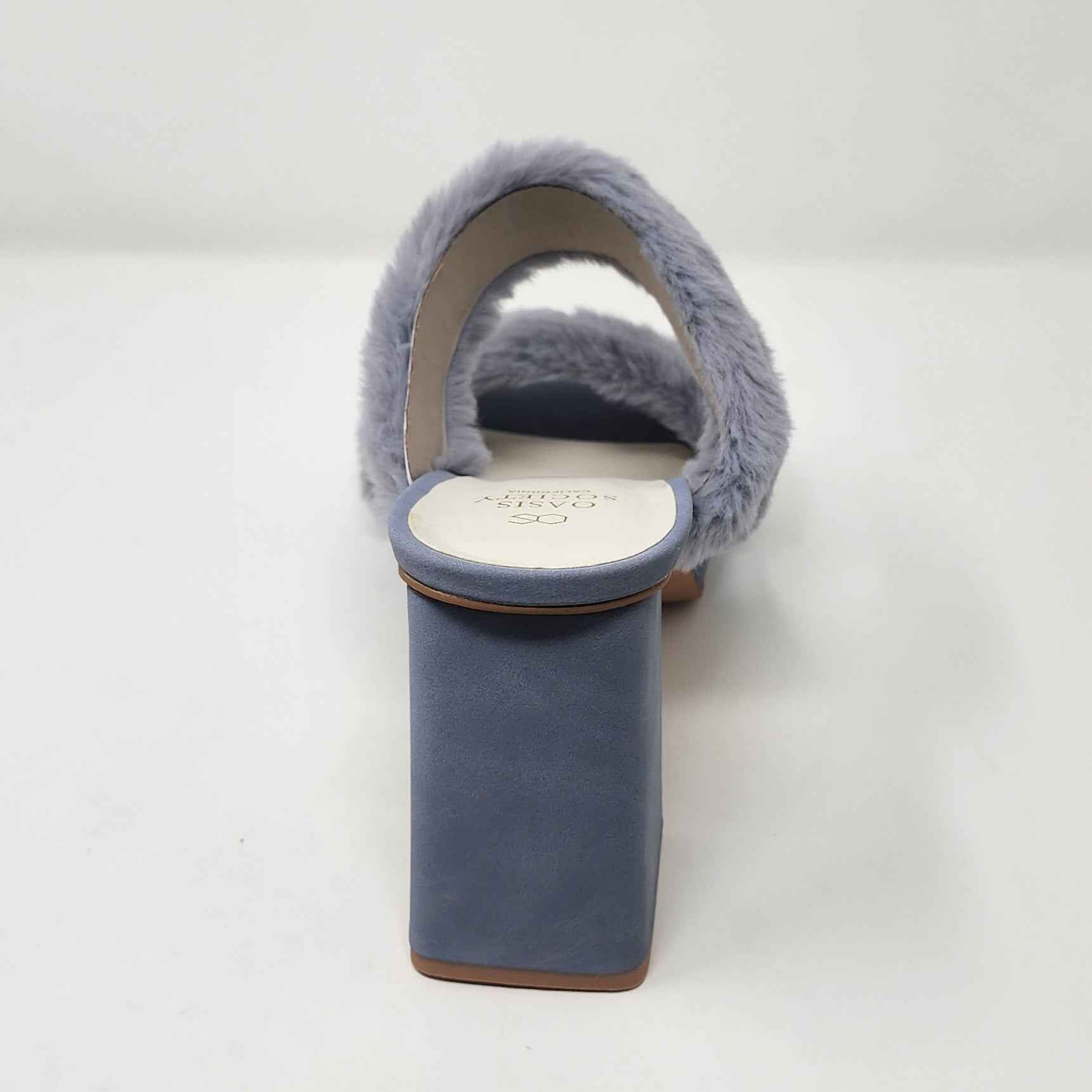 Fuzzy Banded Platform Heel Grey