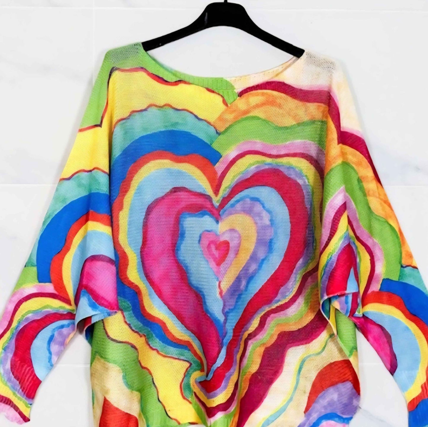 One Size fits All Relaxed fit knit heart sweater