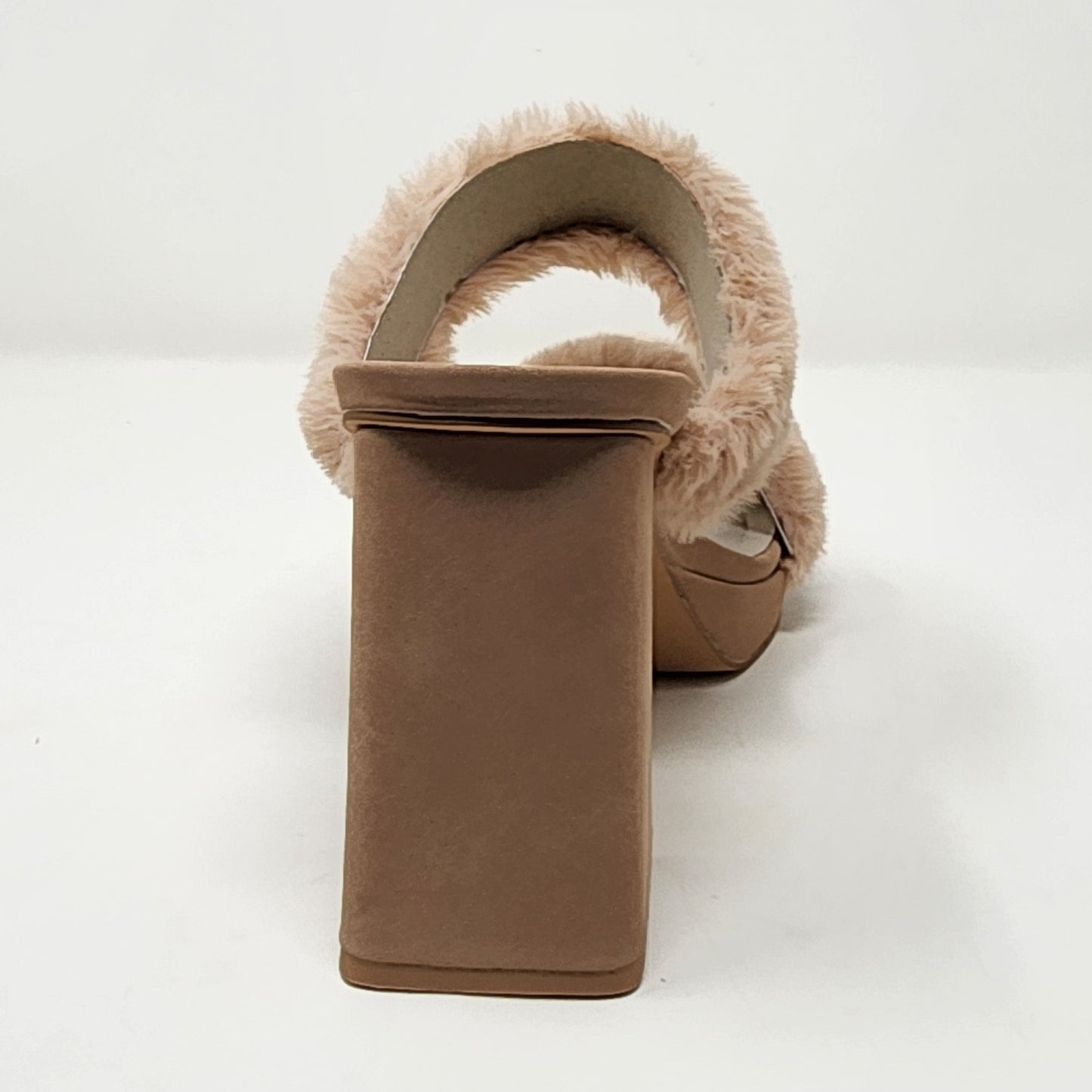 Fuzzy Banded Platform Heel Blush