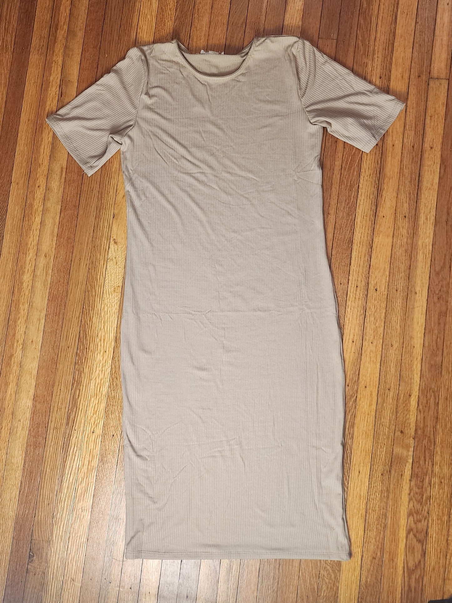 Plus Size Ribbed Bodycon Stretch Midi Dress