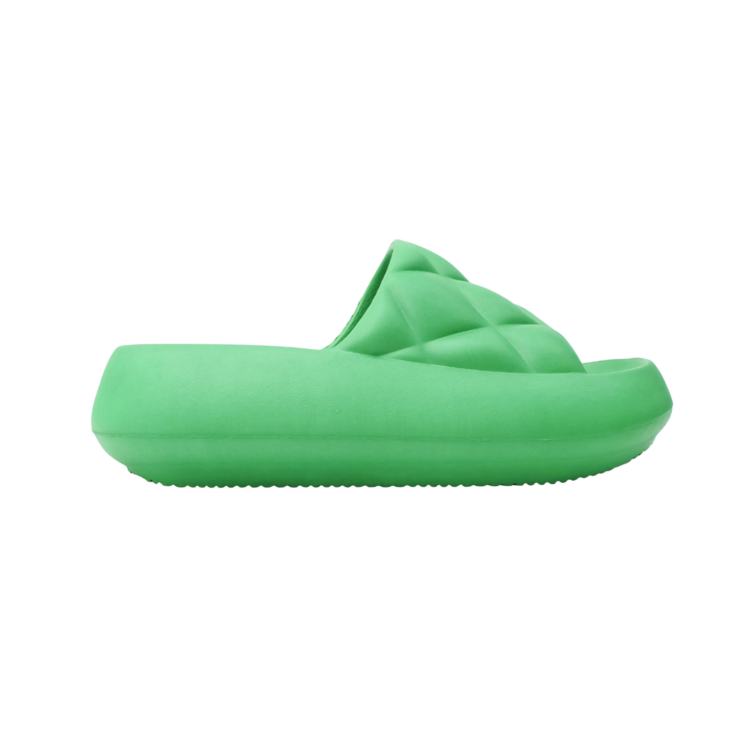 Green Quilted Platform Slides