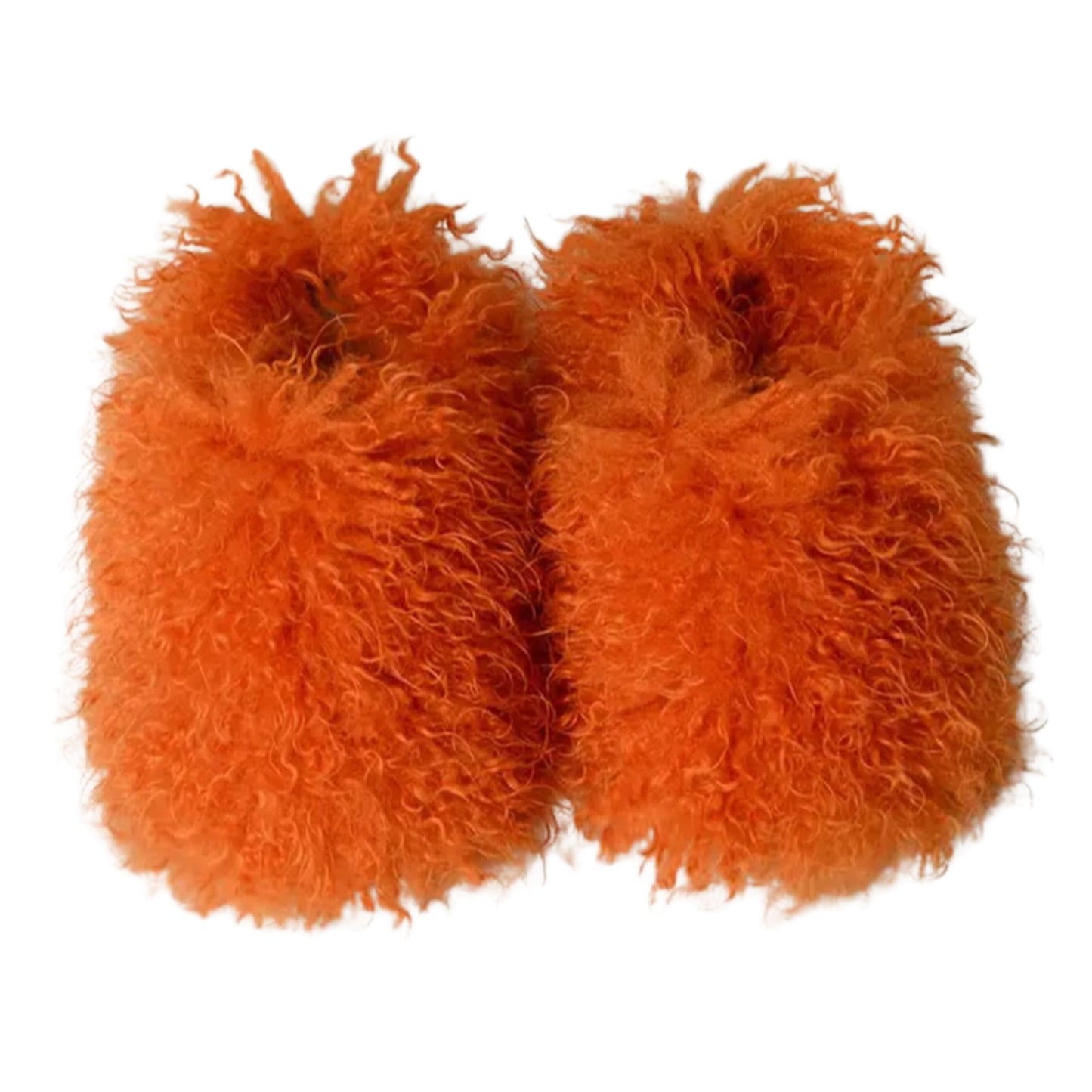 Soft Faux Furry Orange Slippers