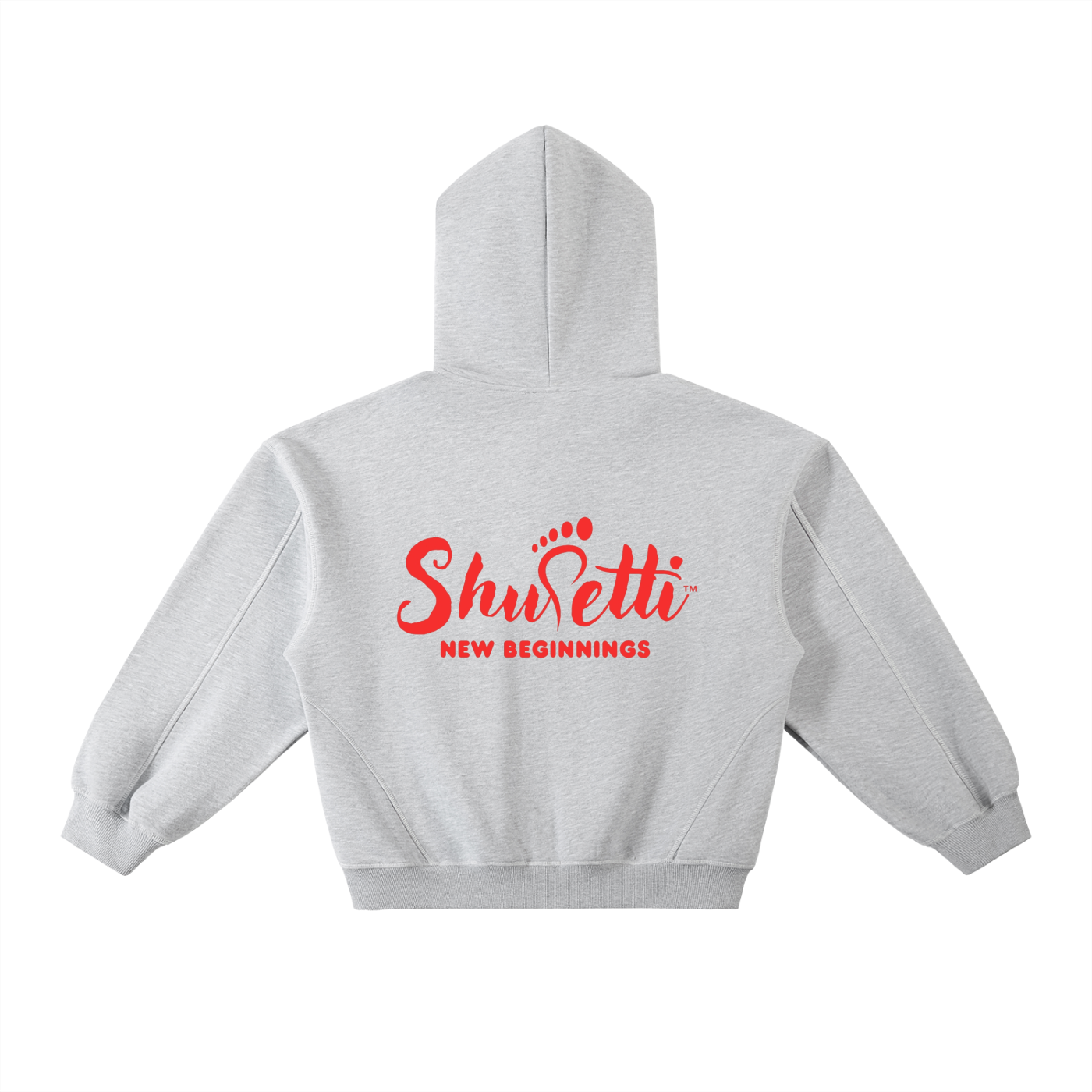 Contrast-Stitched Boxy Fleece Hoodie